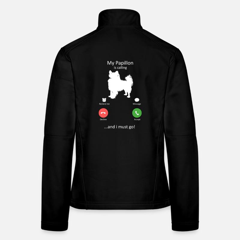Interface de téléphone intelligent Papillon Dog Calling Veste en tissu softshell Femme