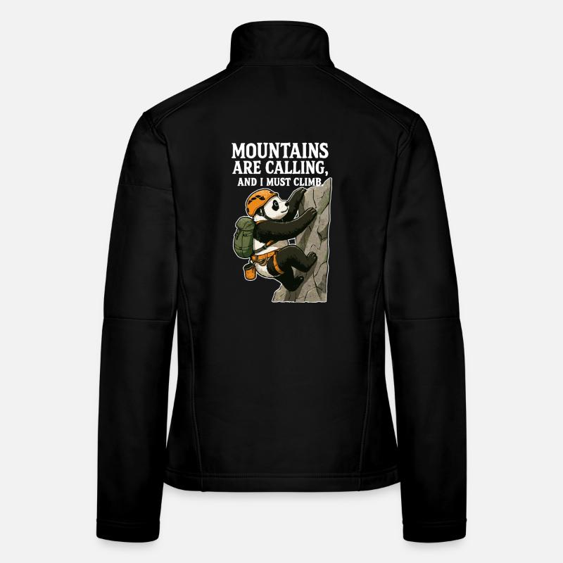 Lustiger Kletter-Panda beim Bouldern Frauen Softshelljacke