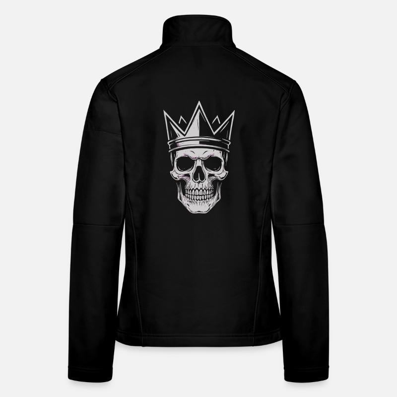 Skull with Crown Dark Gothic Shirt Sticker - Frauen Softshelljacke - Schwarz