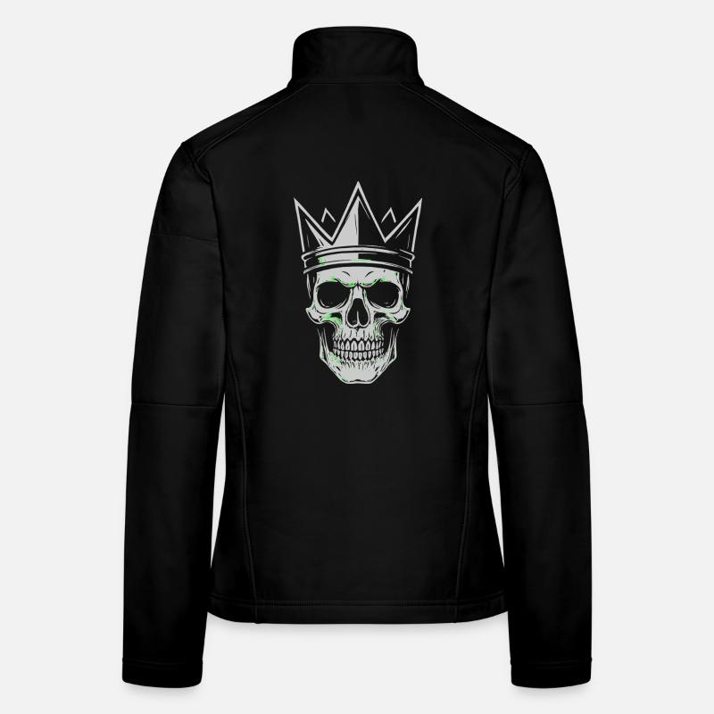 Crown Skull Motif for Skull and Rock Fans Women's Softshell Jacket