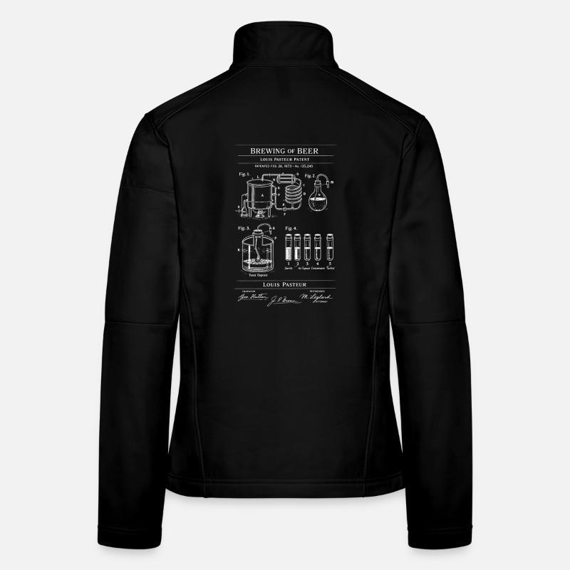 Plan de brevet pour bière vintage Veste en tissu softshell Femme