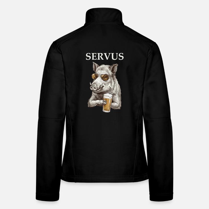 Lustiges Servus Wildschwein Mit Bier Frauen Softshelljacke