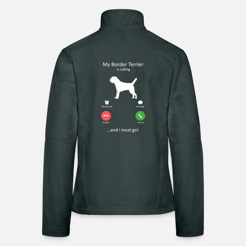 Loyale Border Terrier-Hunderasse ruft Frauen Softshelljacke
