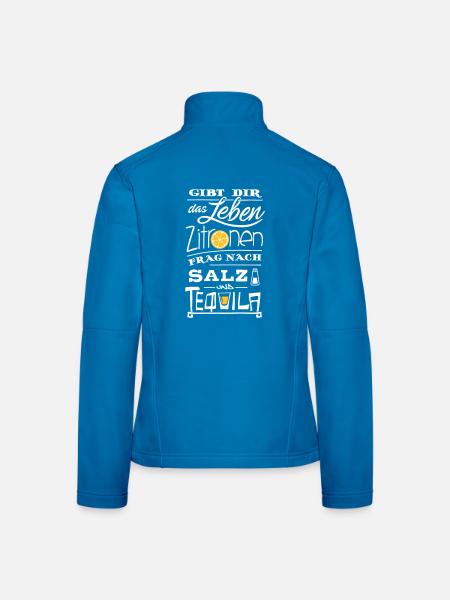 Zitronen Tequila Spruch – Lebensweisheit - Frauen Softshelljacke - Schwarz - Hinten
