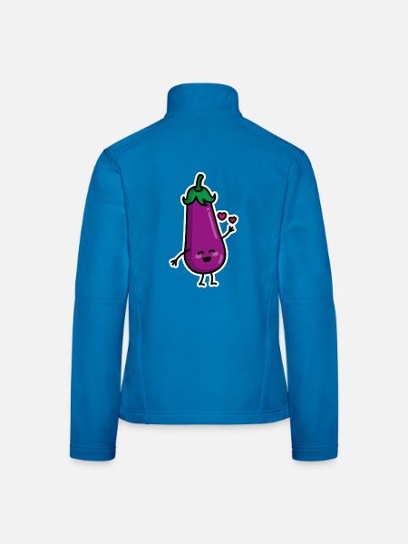 Aubergine des couples pénis Emoji textos sexe meme - Veste en tissu softshell Femme - noir - Dos