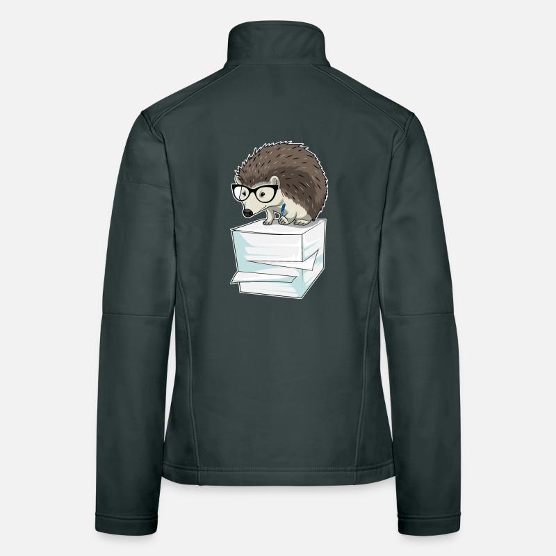 Hedgehog Secretary Paper Stack Office Women's Softshell Jacket
