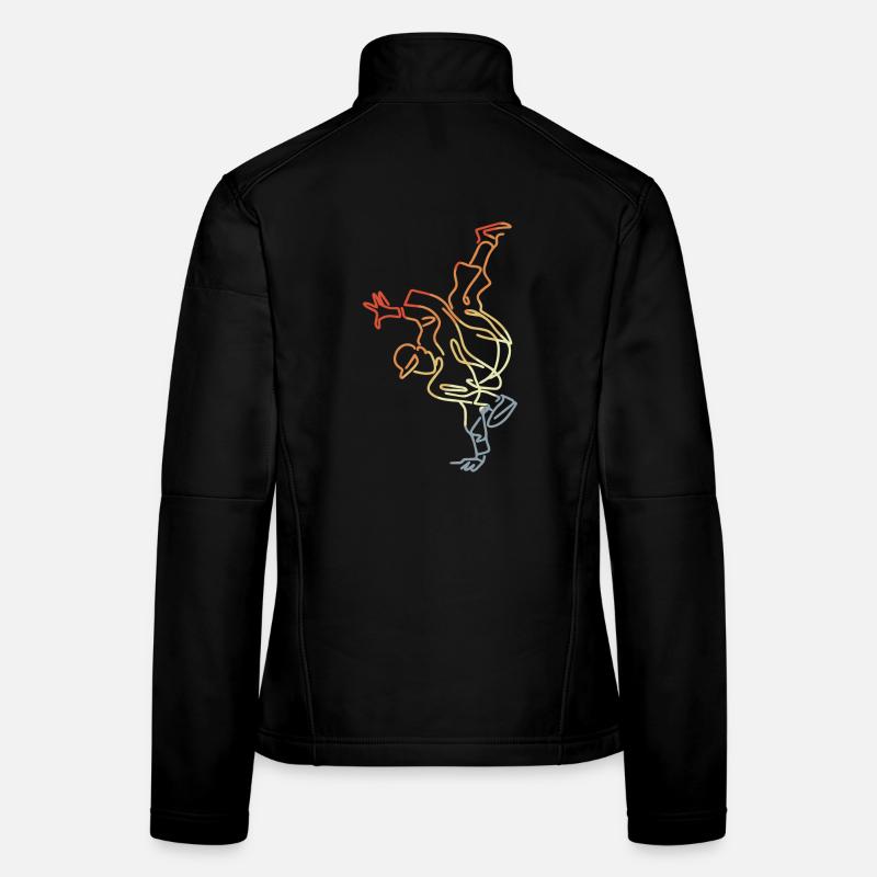 Vintage Breakdancing Boy Drawing Women's Softshell Jacket