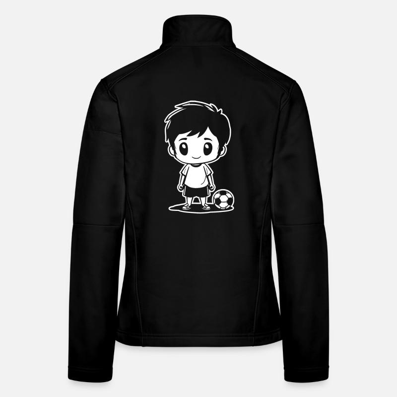 Fußball Junge Zeichnung Frauen Softshelljacke
