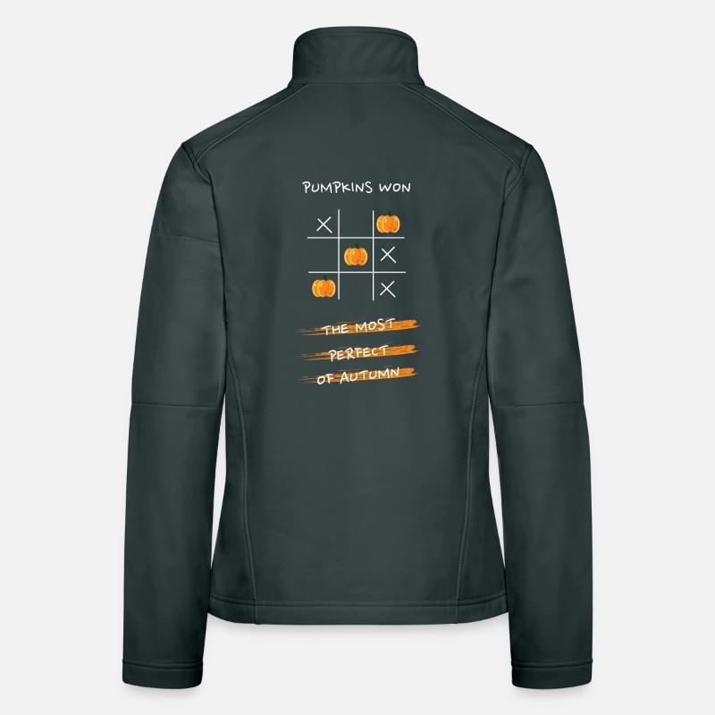 Conception de citrouille tic tac toe Veste en tissu softshell Femme