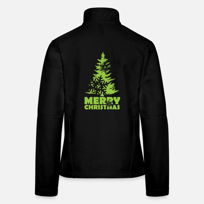 Sapin de Noël Arbre de Noël Flocon de neige Veste en tissu softshell Femme