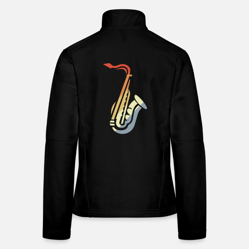 Saxophone Sketch Vintage - Women's Softshell Jacket - black