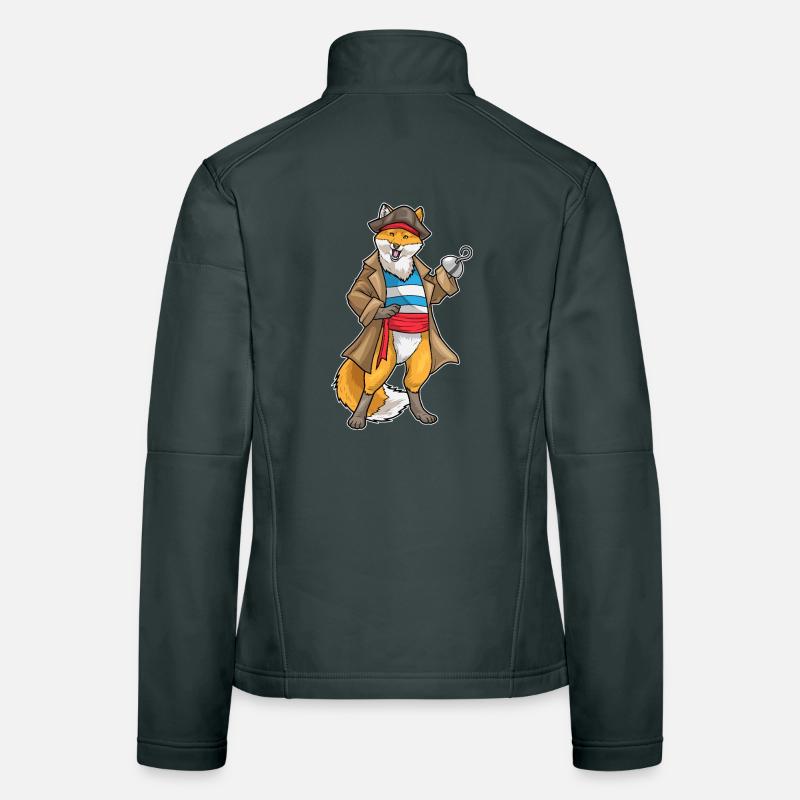Renard Pirate Crochet Main Veste en tissu softshell Femme