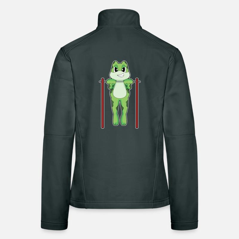 Frog Bodybuilder Pull-ups Bodybuilding Women's Softshell Jacket