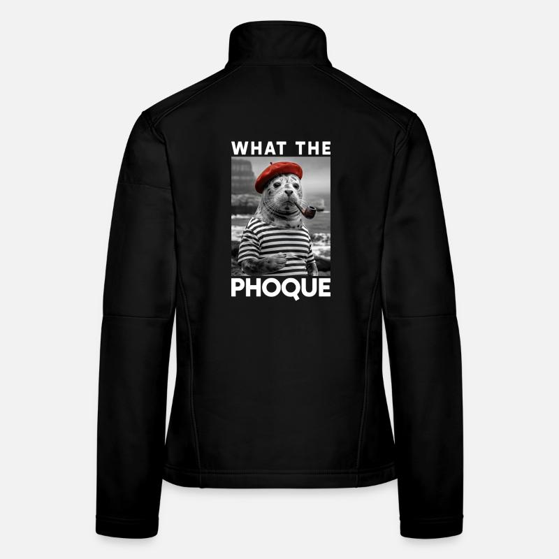 What the Phoque Pays Basque Humour Régional Basque Veste en tissu softshell Femme