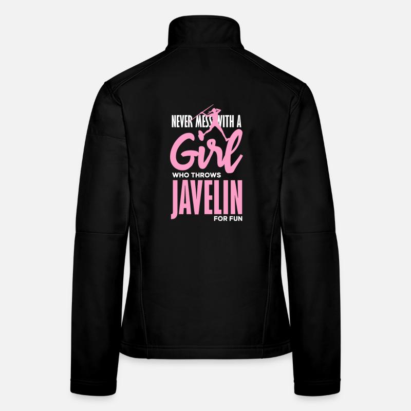 Lanceur de javelot avec une déclaration amusante Veste en tissu softshell Femme