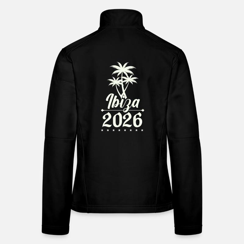 Ibiza 2026 Palmen Silhouette Frauen Softshelljacke