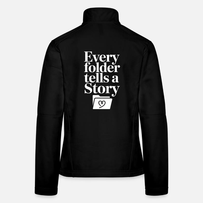 Chaque dossier raconte une histoire Veste en tissu softshell Femme