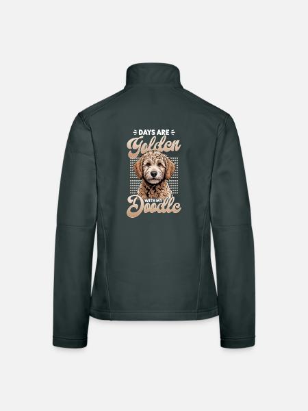 Goldendoodle Dog Breed - Women's Softshell Jacket - black - Back