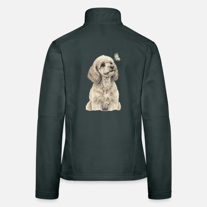 Pudel  mit Schmetterling Hund Goldendoodle Frauen Softshelljacke