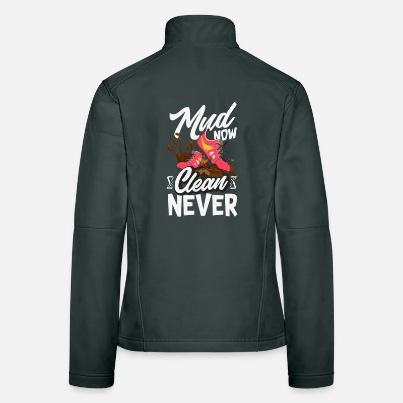 Fille sur un parcours d’obstacles boueux Veste en tissu softshell Femme