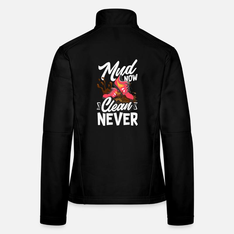 Mädchen Auf Matschigem Hindernislauf Frauen Softshelljacke