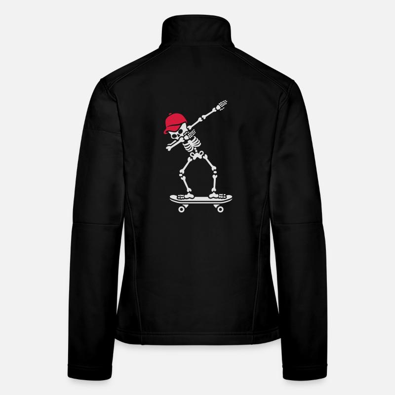 Dab dabbing skeleton skateboard skater Veste en tissu softshell Femme