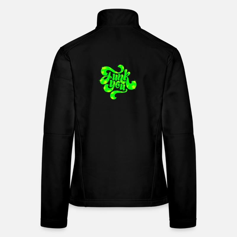 Conception de texte punk néon vert Veste en tissu softshell Femme