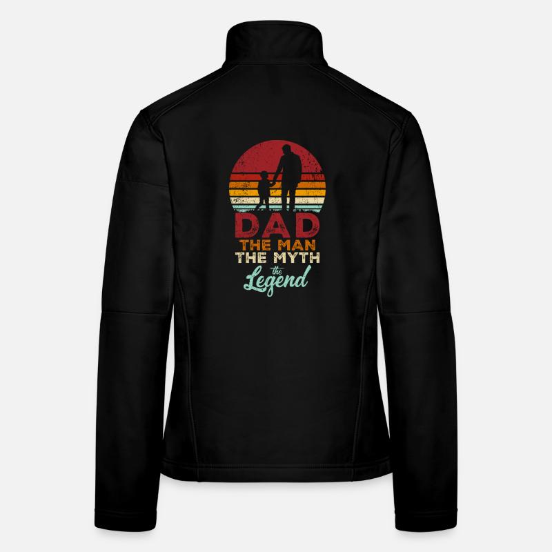 Dad the Myth the Legend Retro Sunset Women's Softshell Jacket