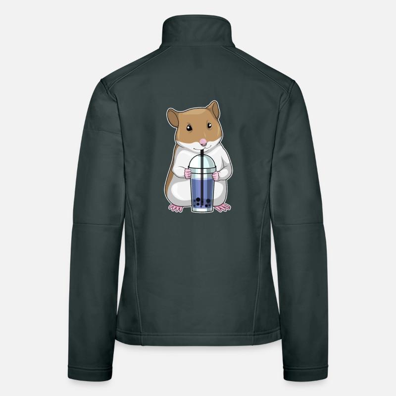 Hamster Bubble Tea Veste en tissu softshell Femme