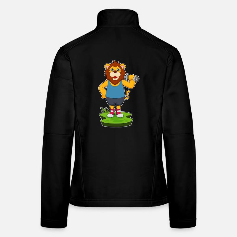 Lion Bodybuilder Dumbbell Bodybuilding Women's Softshell Jacket