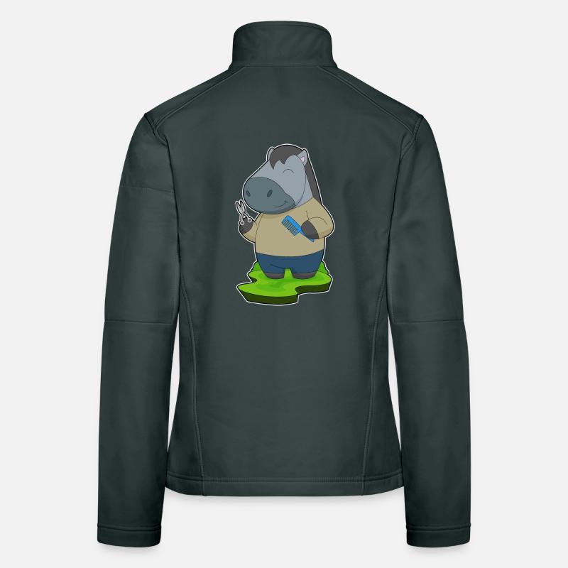 Peigne à ciseaux de coiffeur de cheval Veste en tissu softshell Femme