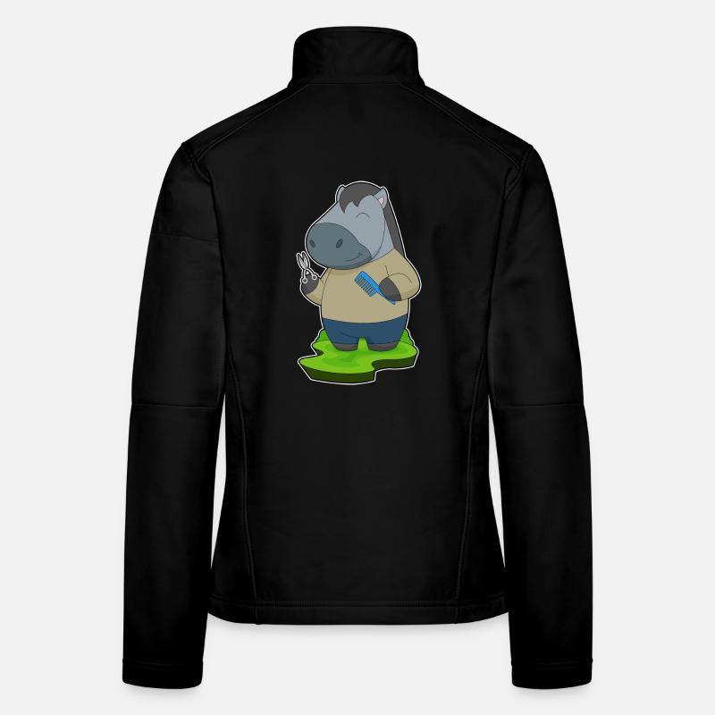 Pferd Friseur Schere Kamm Frauen Softshelljacke