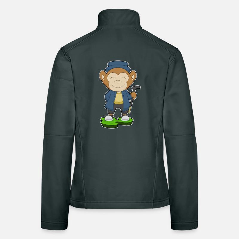 Monkey Pensioner Walking Stick Women's Softshell Jacket