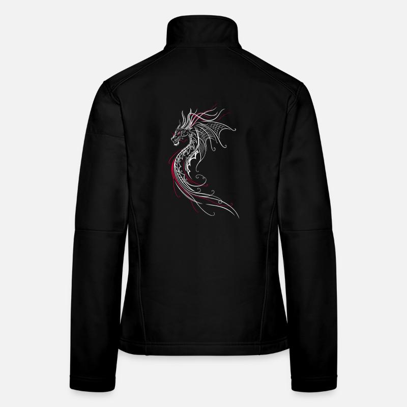 Drache Fantasy Feuerdrache rot Frauen Softshelljacke