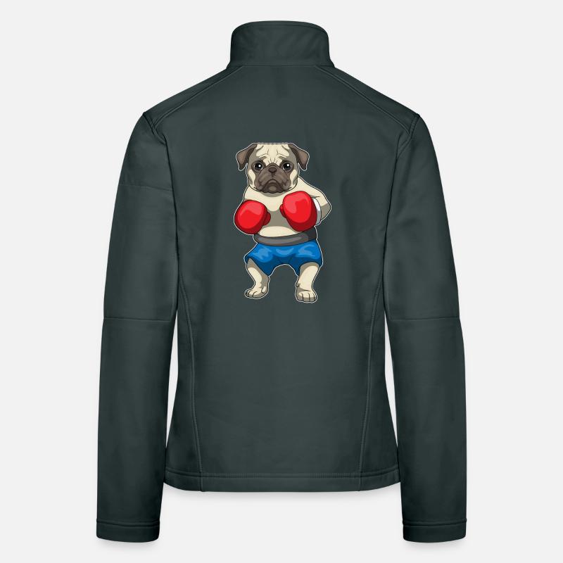 Mops Boxer Boxhandschuhe Boxen Frauen Softshelljacke