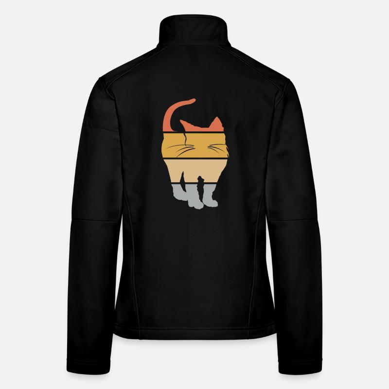 chat rétro chat vintage chat chat icône icône Veste en tissu softshell Femme