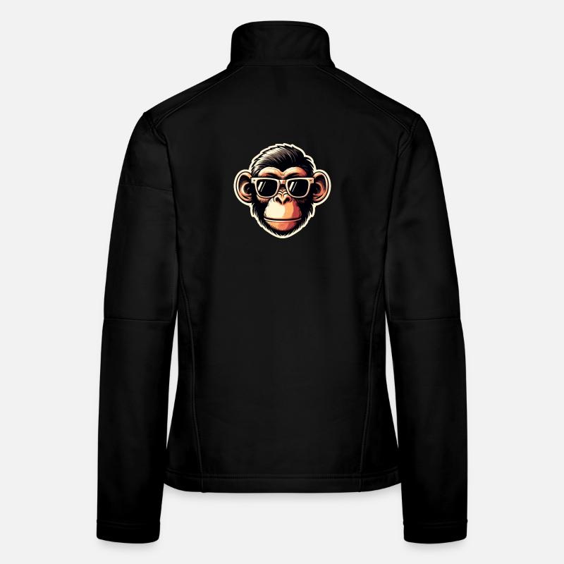 Affe Brille cool Frauen Softshelljacke