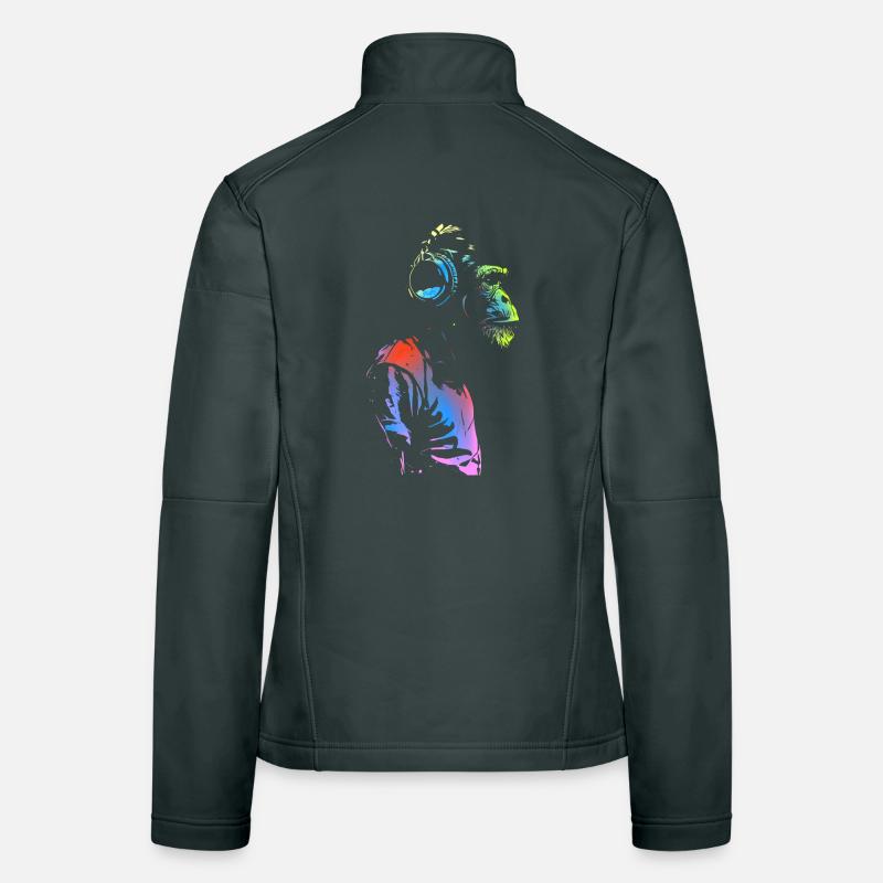Monkey with Headphones 🎧 Women's Softshell Jacket