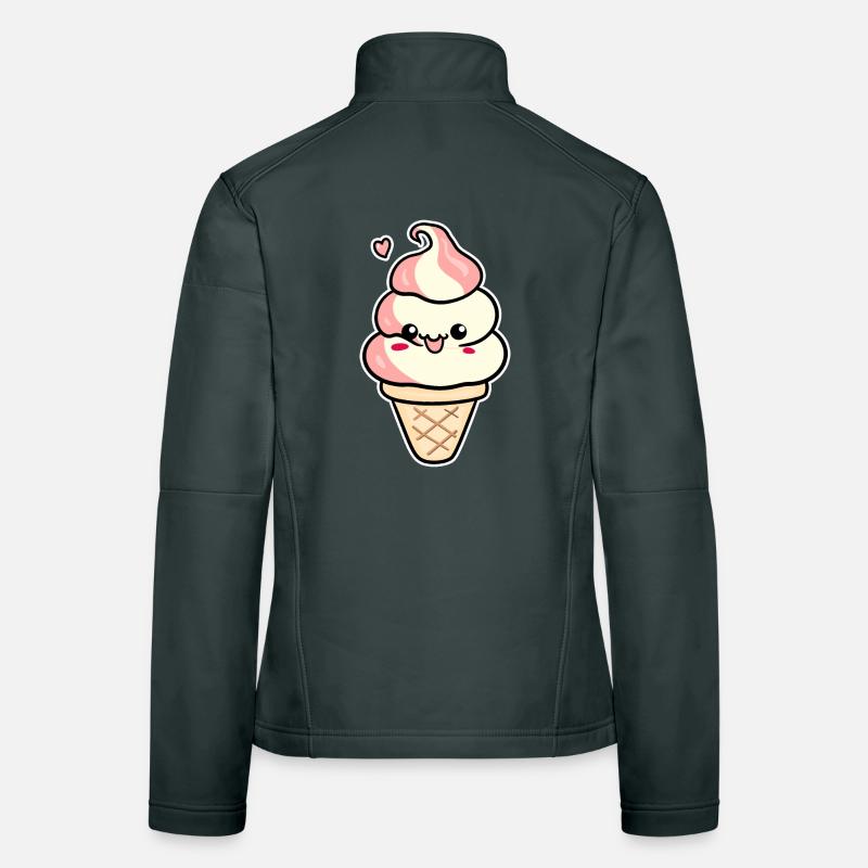 Crème glacée de dessin animé Veste en tissu softshell Femme