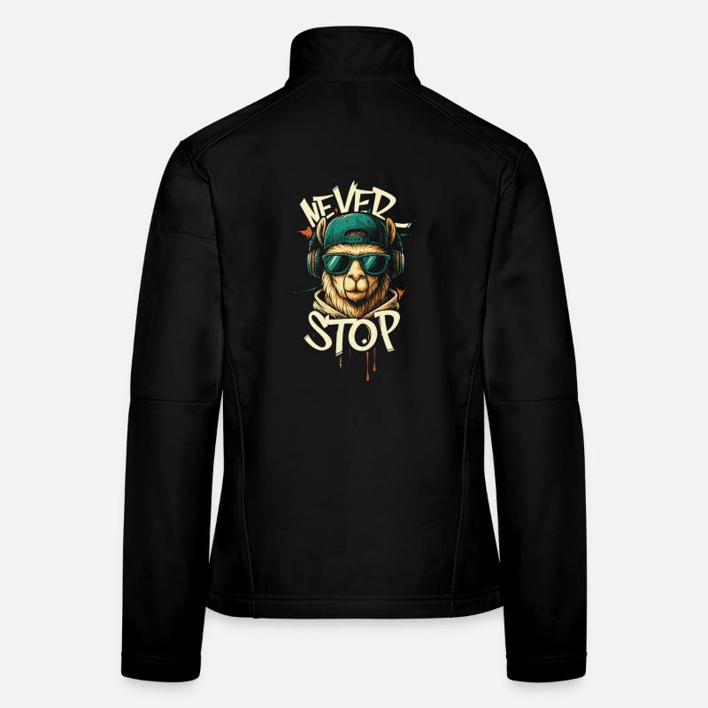 Llama DJ Never Stop Frauen Softshelljacke