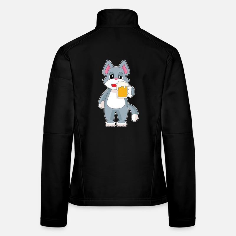 Cout de bière Cat Bière Veste en tissu softshell Femme