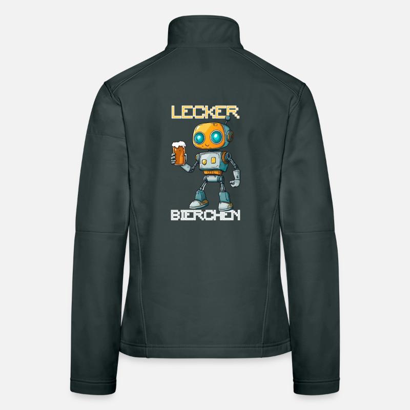 Lecker Bierchen X Roboter mit Bier lustiges Frauen Softshelljacke