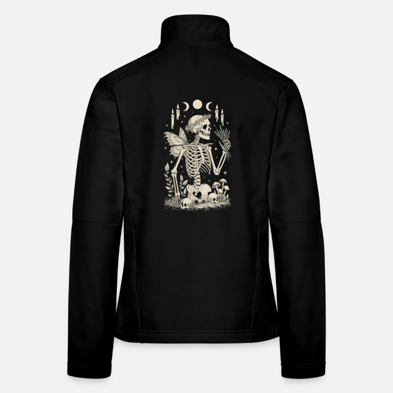 Gothic Skelett Fee mit Mondphasen Frauen Softshelljacke