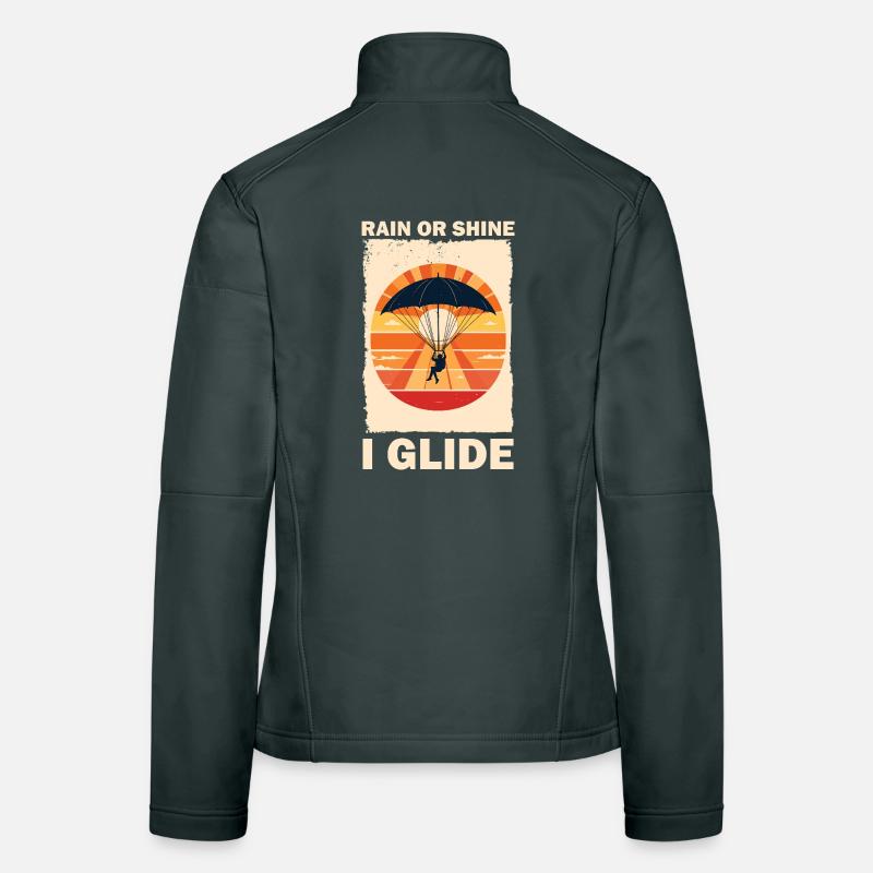 Adventurous Parachute Flight Sunset Women's Softshell Jacket