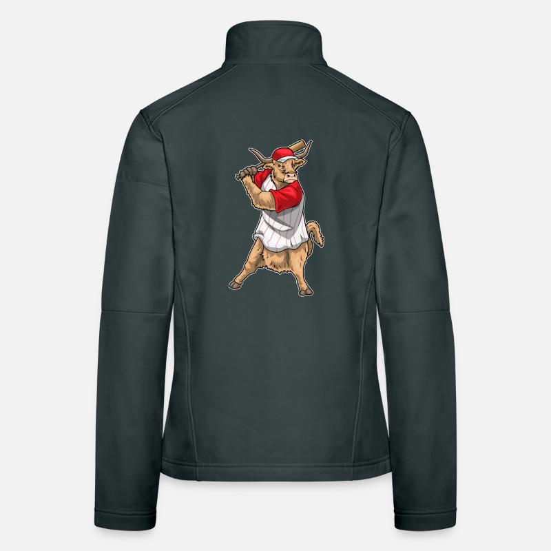 Highland Cattle Baseball Baseball Bat Women's Softshell Jacket
