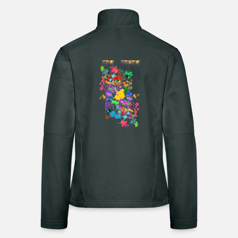 Abstrakte Farbspritzer Frauen Softshelljacke