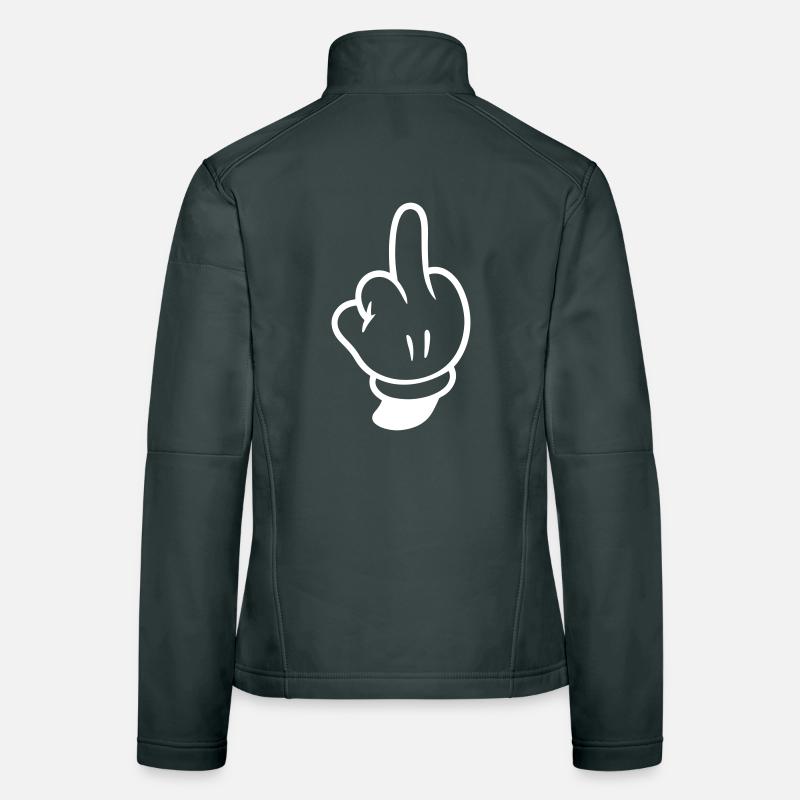 Middle Finger Hand Comic Women's Softshell Jacket