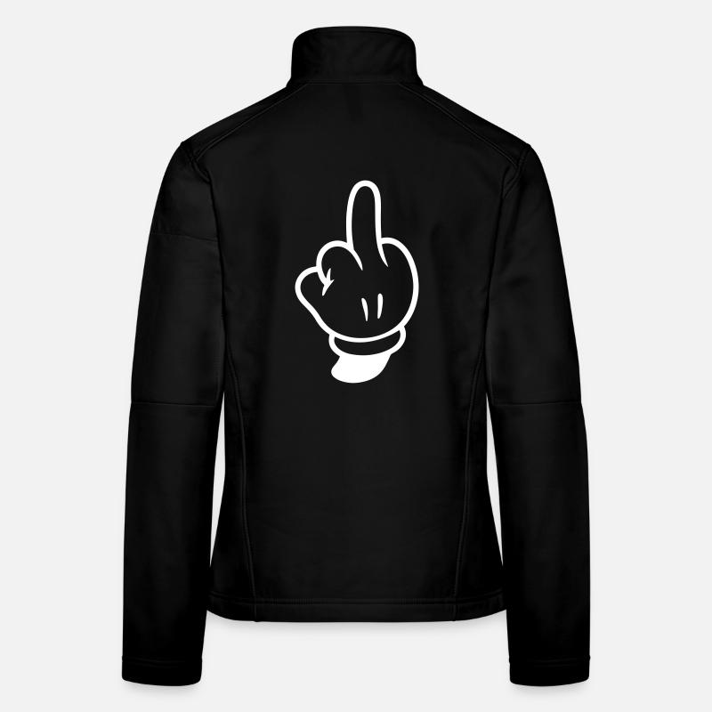 Mittelfinger Hand Comic Frauen Softshelljacke