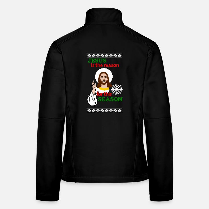Jesus is the reason Ugly Christmas Frauen Softshelljacke