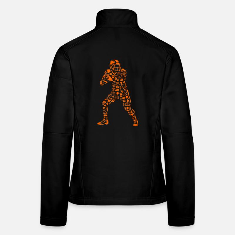 Football Quarterback Icon Pattern Design Women's Softshell Jacket